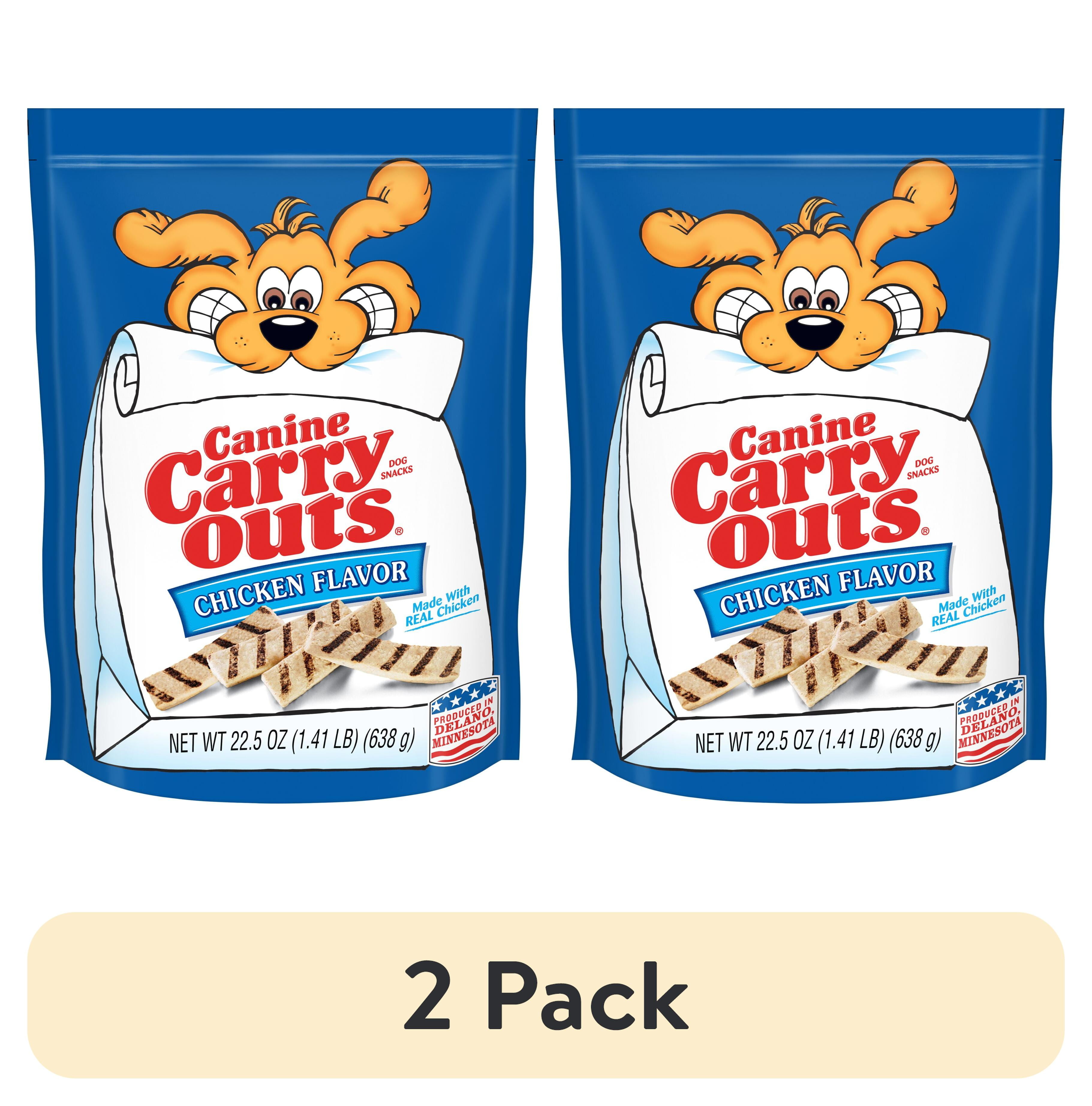 (2 pack) Canine Carry Outs Chicken Flavor Soft Dog Treats, Chewy Dog Snacks for Training, 22.5 oz Bag