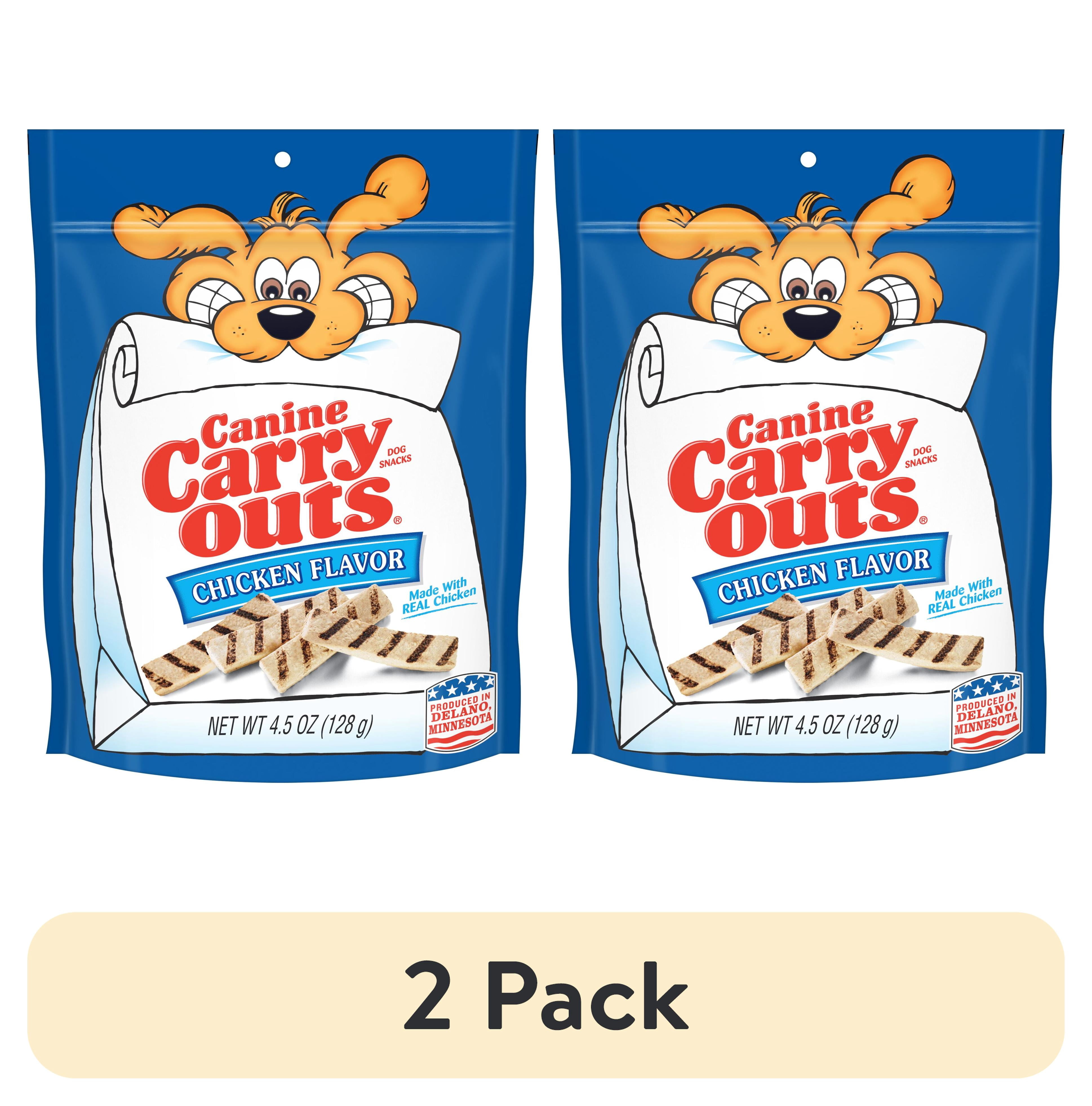 (2 pack) Canine Carry Outs Chicken Flavor Dog Treats, 4.5oz Bag