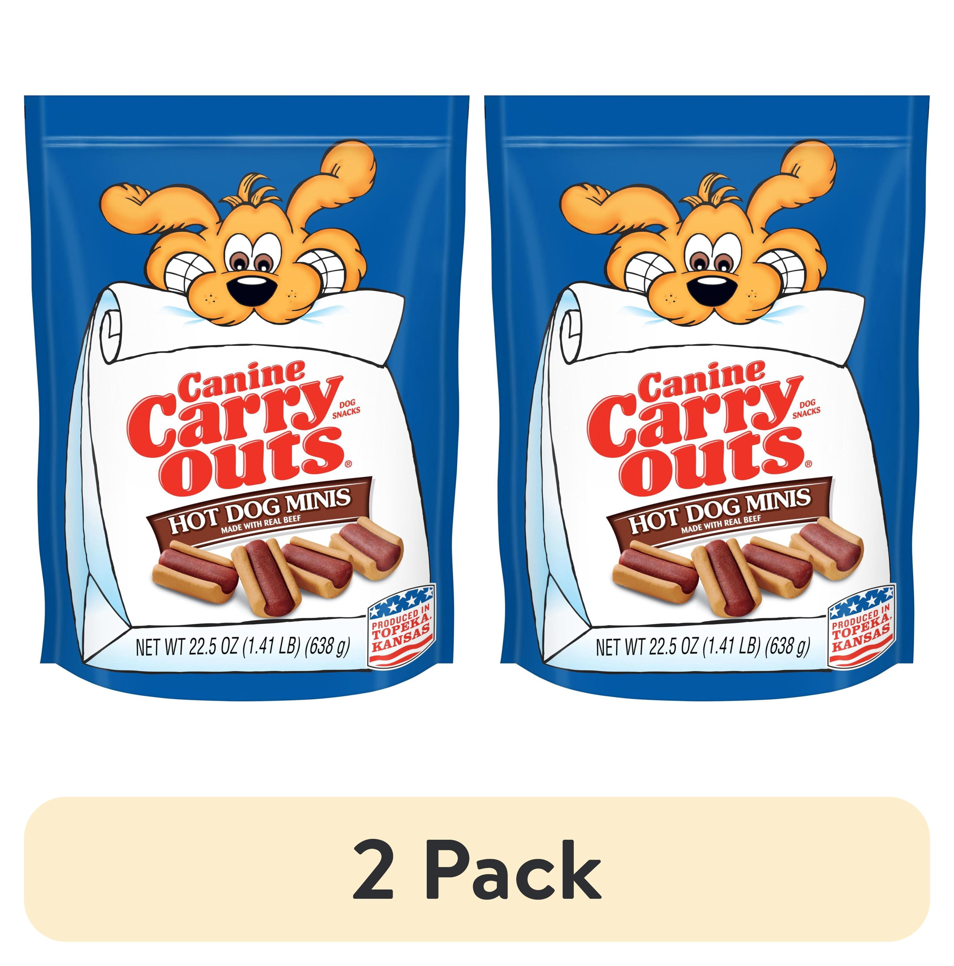 (2 pack) Canine Carry Outs Hot Dog Minis Dog Treats, 22.5oz Bag