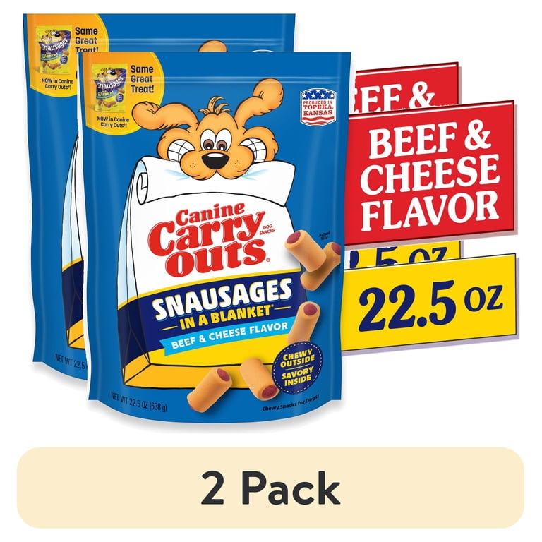 2 pack) Canine Carry Outs Snausages in a Blanket Chewy Dog Treats
