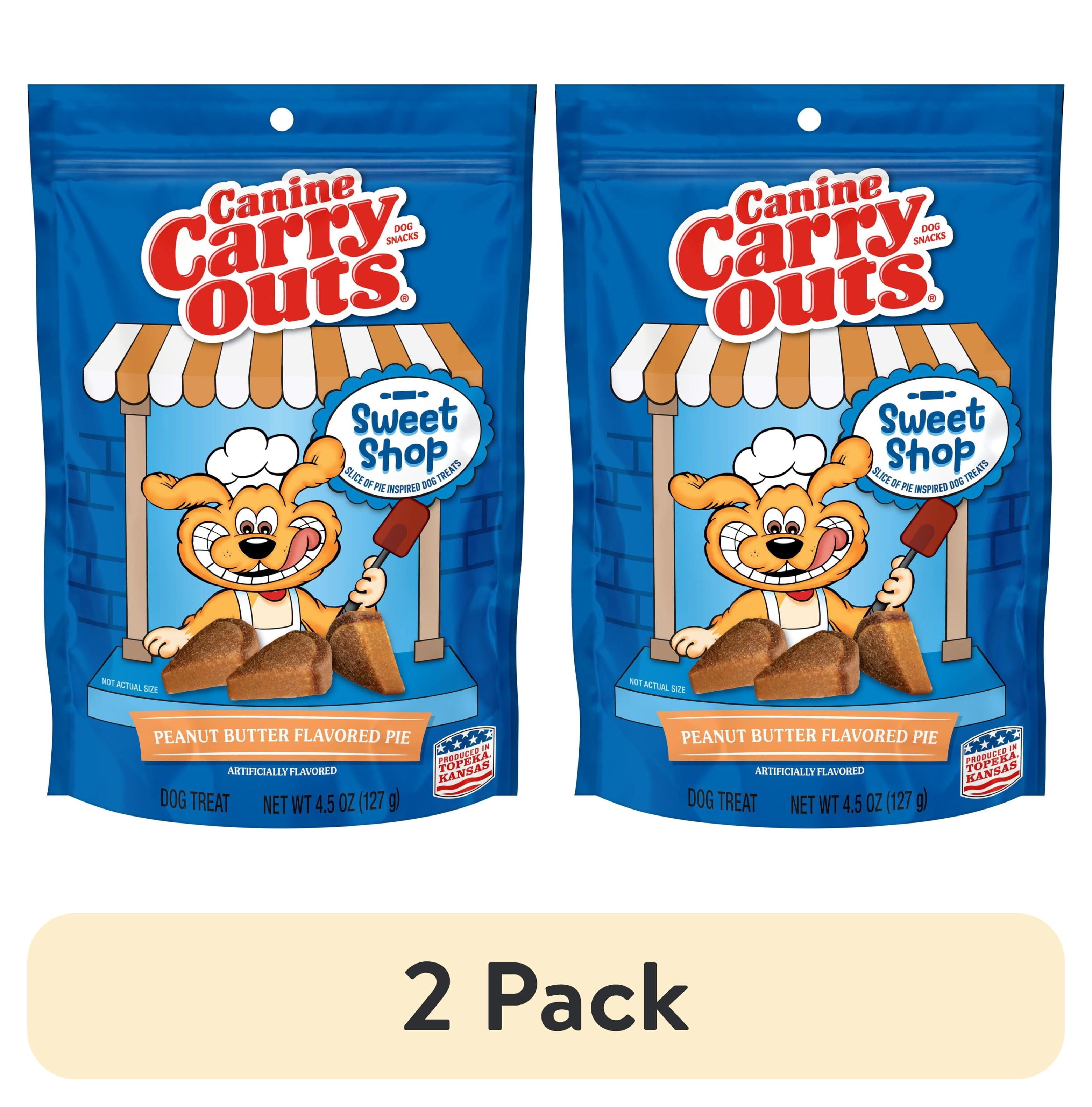 (2 pack) Canine Carry Outs Sweet Shop Peanut Butter Pie (Artificially Flavored) Chewy Dog Treats, 4.5 oz Bag