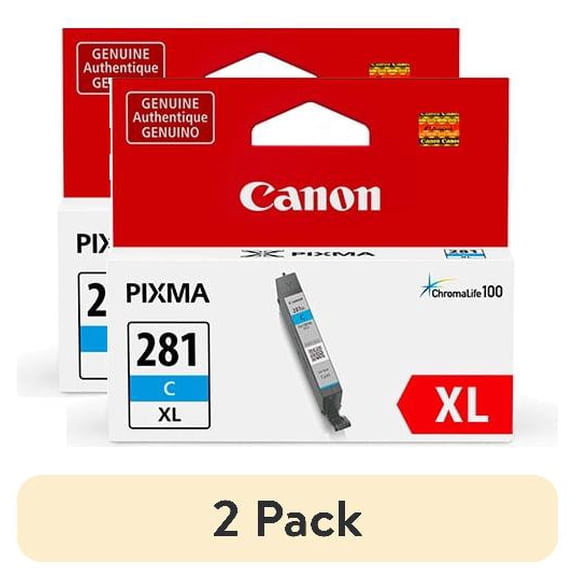 (2 pack) Canon CLI-281 XL C Cyan Ink Cartridge