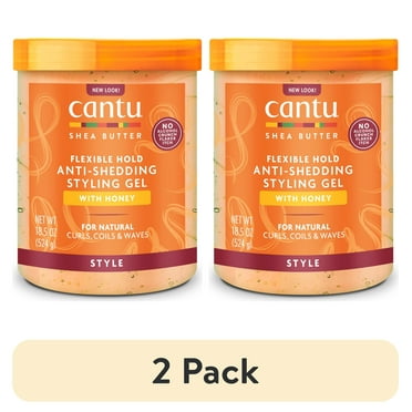 (2 pack) Cantu Flexible Hold Anti-Shedding Styling Gel with Honey 18.5 fl oz