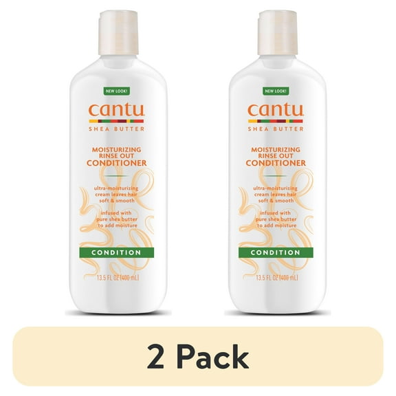 (2 pack) Cantu Shea Butter Moisturizing Rinse Out Conditioner, 13.5 fl oz