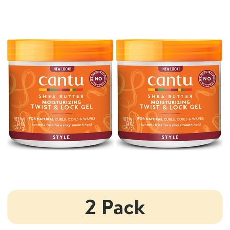 (2 pack) Cantu Shea Butter for Natural Hair Moisturizing Twist & Lock Gel 13 oz. Jar