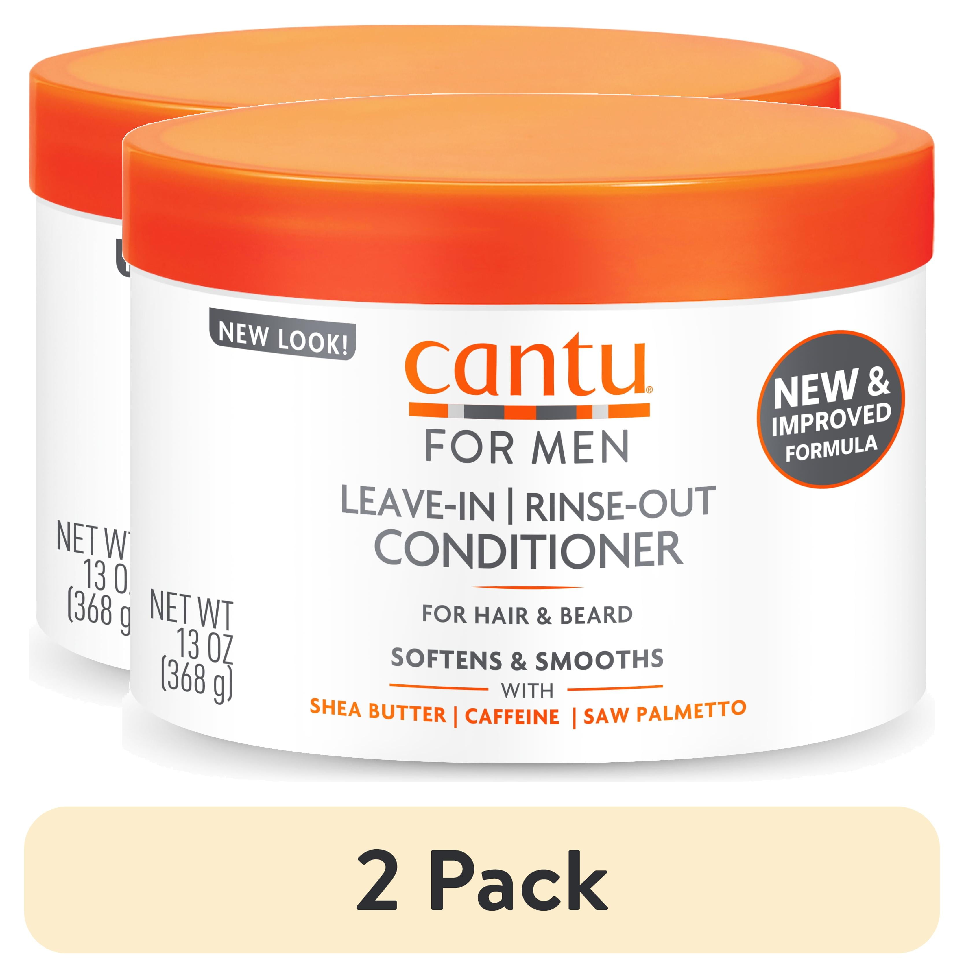 (2 pack) Cantu Men's Leave-In or Rinse-Out Conditioner for Hair and Beard, 13 oz