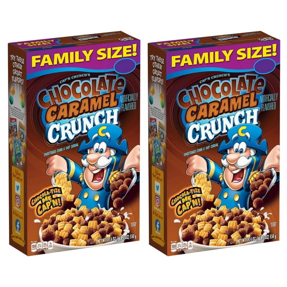 (2 pack) Cap'N Crunch's Sweetened Corn & Oat Cereal Chocolate Caramel Crunch 19.4 oz