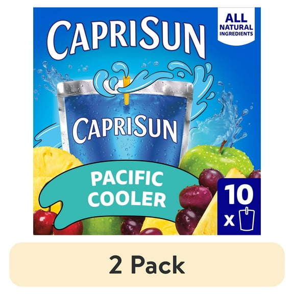 (2 pack) Capri Sun Pacific Cooler Mixed Fruit Flavored Juice Drink Blend, 10 ct Box, 6 fl oz Pouches