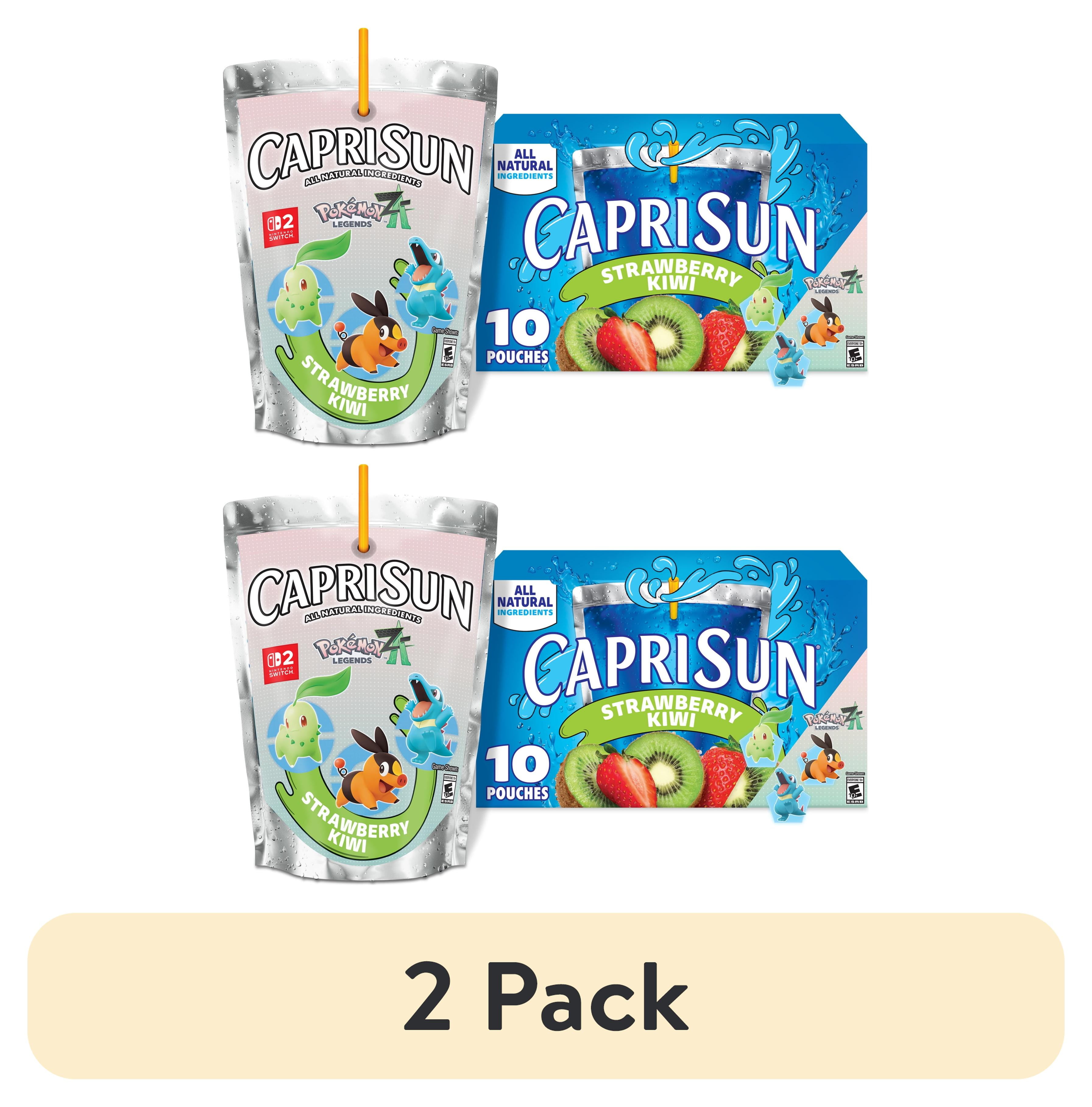 (2 pack) Capri Sun Strawberry Kiwi Flavored with other natural flavor Juice Drink Blend, 10 ct Box, 6 fl oz Pouches
