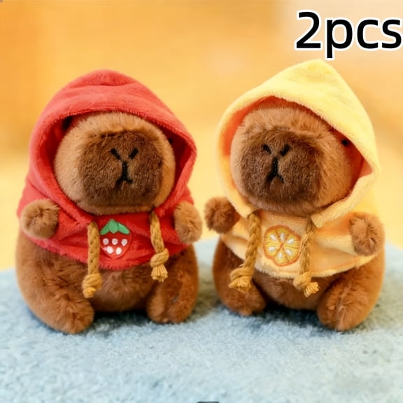 2-pack Capybara Plush Toys, Filled with Soft and Durable Polypropylene Material, Suitable for Small to Medium-sized Dogs and Cats, Safe and Chewable Pet