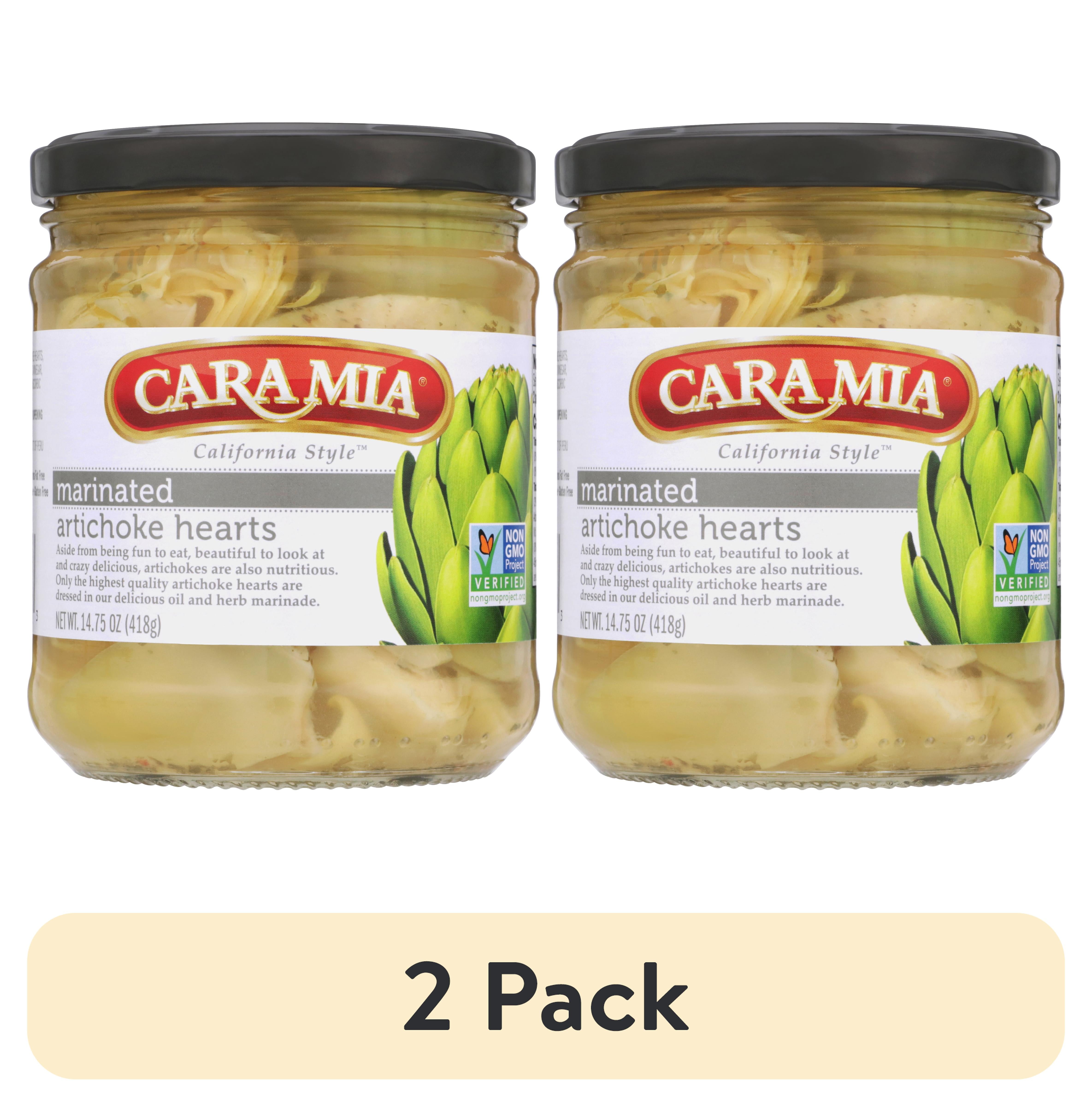 (2 pack) Cara Mia Marinated Artichokes in Oil and Spices, 14.75 oz Glass Jar