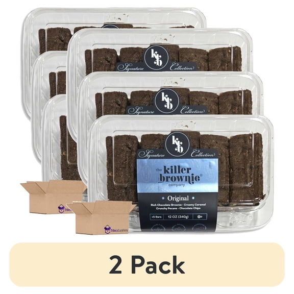 (2 pack) Killer Brownie Caramel Pecan Brownie Bars | 5 Count | 3 Pack (15 Total Brownie Bars)