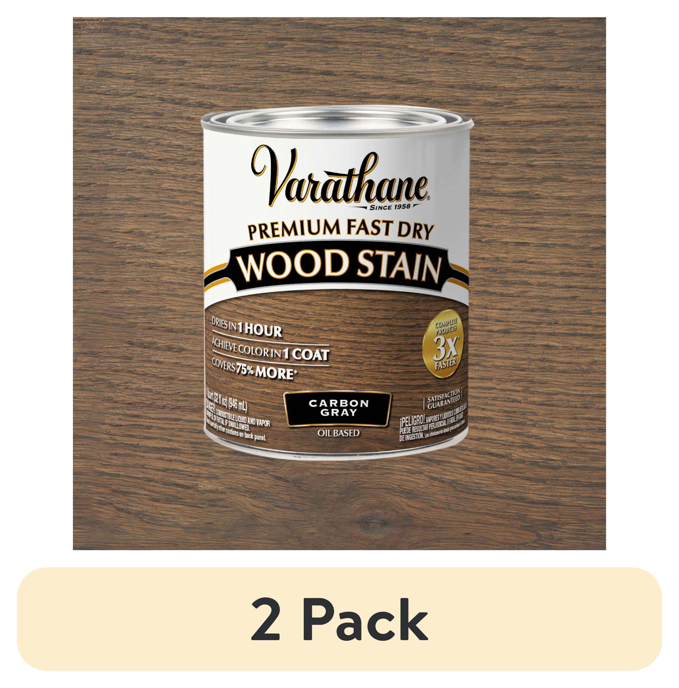 (2 pack) Carbon Gray, Varathane Premium Fast Dry Wood Stain-304559, Quart
