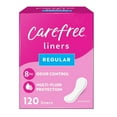 thumbnail image 1 of (2 pack) Carefree Acti-Fresh Panty Liners, Soft and Flexible Feminine Care Protection, Regular, 120 Count, 1 of 6