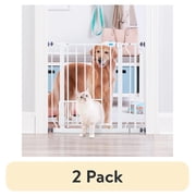 (2 pack) Carlson 30" Extra Tall Walk-Through Pet Gate, 29"-38.5" Wide, Small Door, White