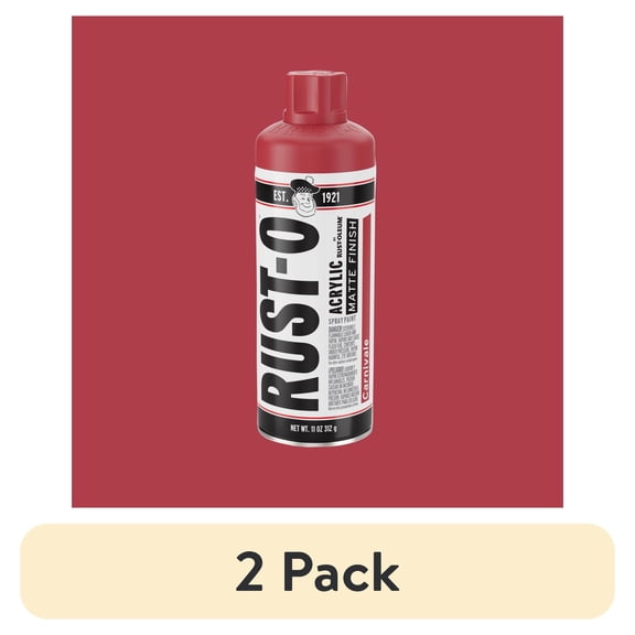 (2 pack) Carnivale, Rust-Oleum Rust-O Acrylic Matte Spray Paint-392216, 11 oz