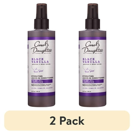 (2 pack) Carol's Daughter Black Vanilla Hydrating Leave In Conditioner, for Curly Hair, with Aloe, 8 fl oz