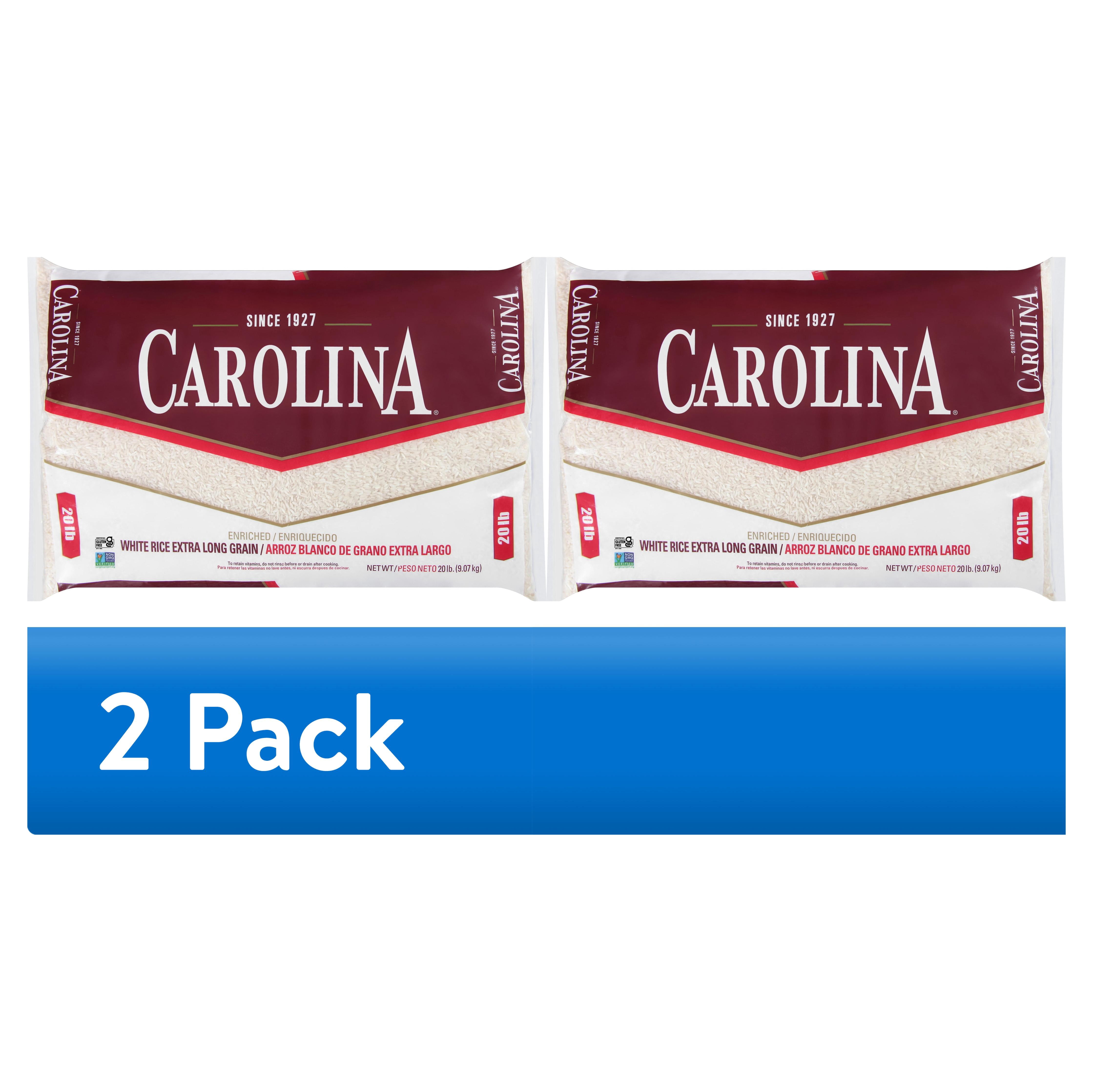 (2 pack) Carolina Enriched White Rice, Extra Long Grain, 20 lb Bag