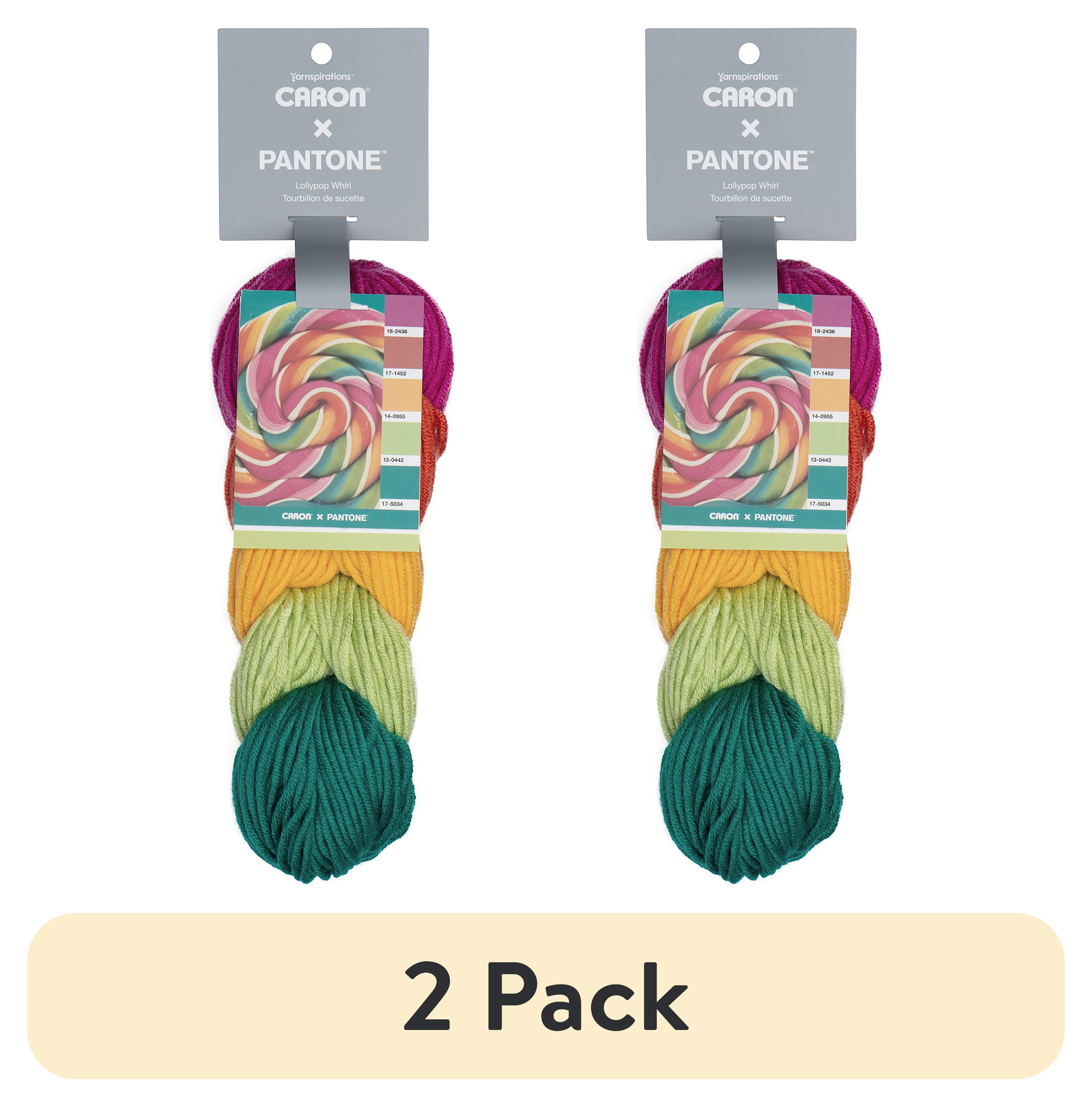 (2 pack) Caron Pantone X Lollipop Whirl 5-Color Knitting & Crochet Yarn ...