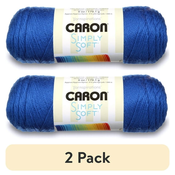 (2 pack) Caron Simply Soft Yarn, Royal Blue