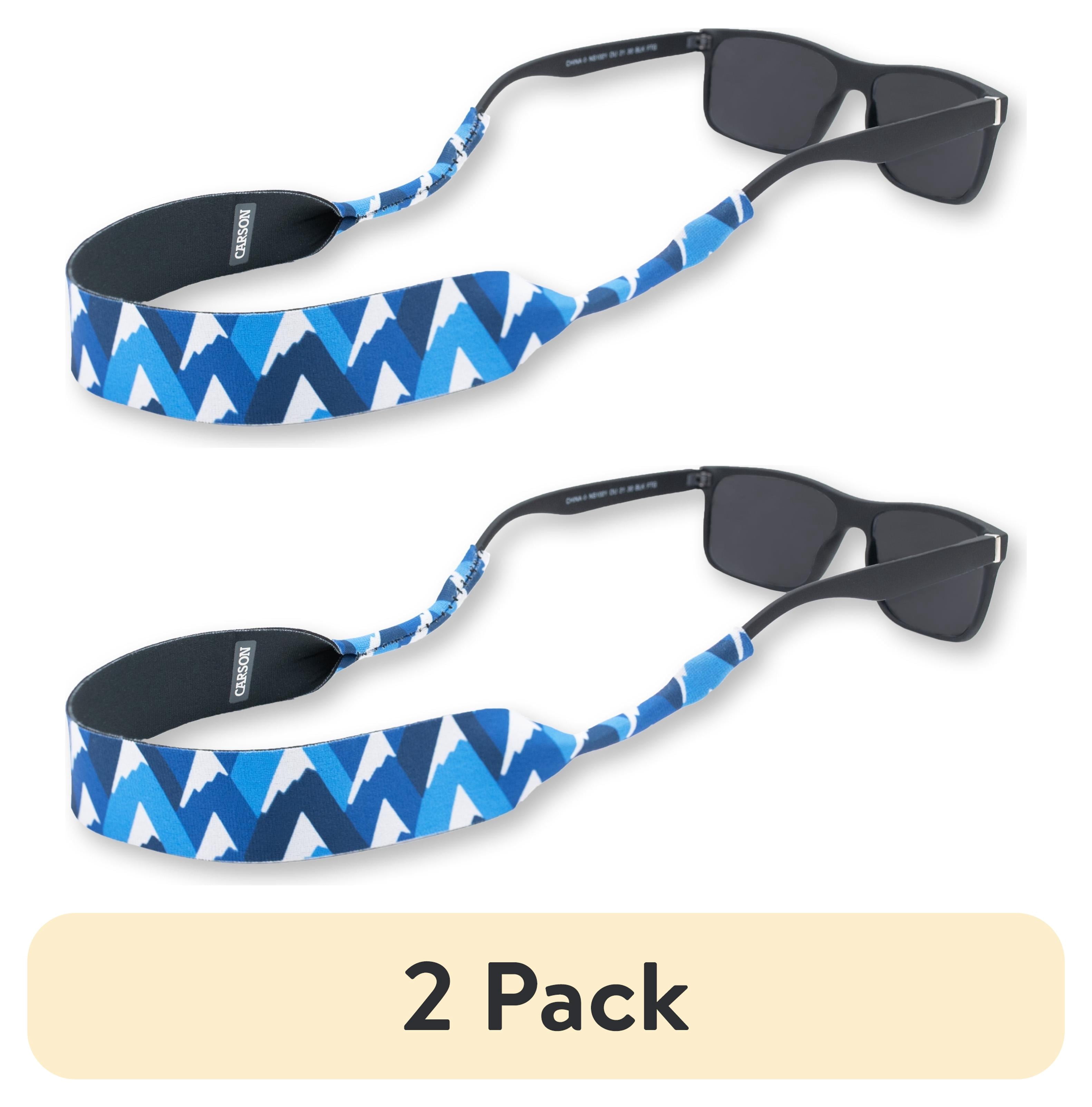 (2 pack) Carson Neoprene Eyewear Glasses & Sunglasses Retainer- Blue Glacier