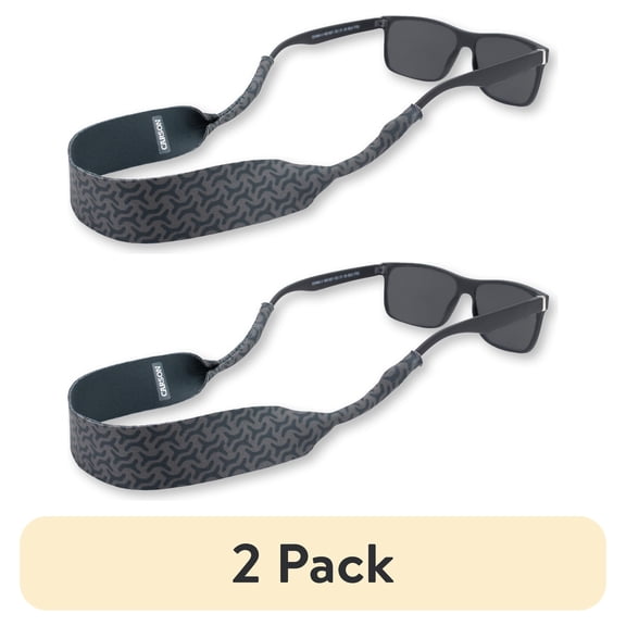 (2 pack) Carson Neoprene Eyewear Glasses & Sunglasses Retainer- Onyx Gray