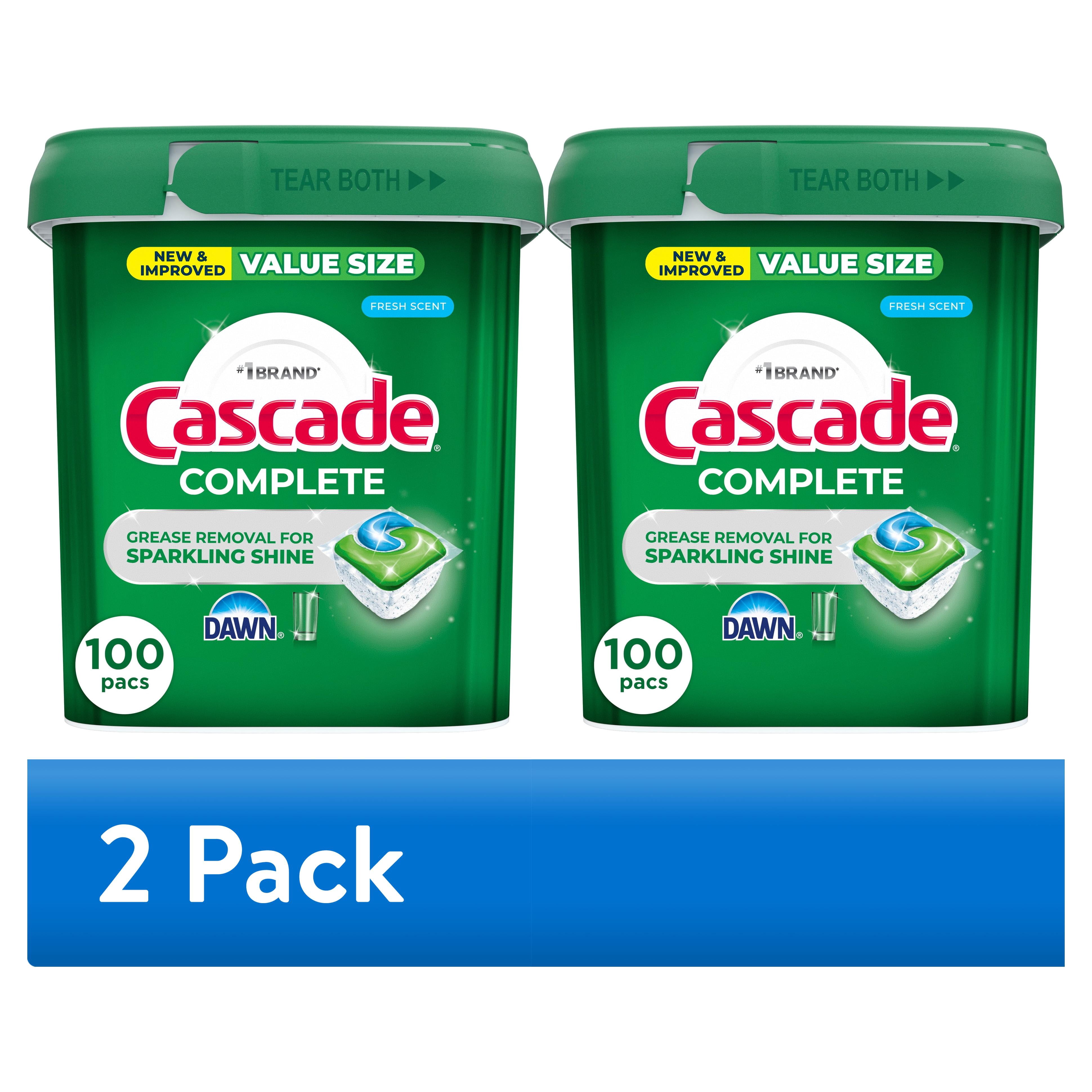 (2 pack) Cascade Complete Action Pacs, Dishwasher Detergent, Fresh, 100 Count