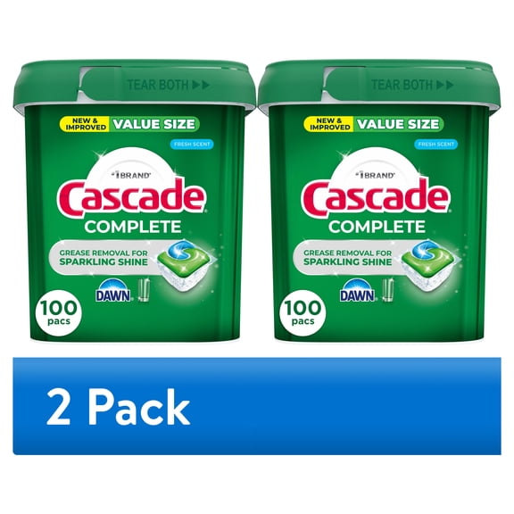 (2 pack) Cascade Complete Action Pacs, Dishwasher Detergent, Fresh, 100 Count