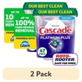 thumbnail image 1 of (2 pack) Cascade Platinum Plus Dishwasher Pods, Dishwasher Detergent Soap Tabs, Fresh, 47 Count, 1 of 11