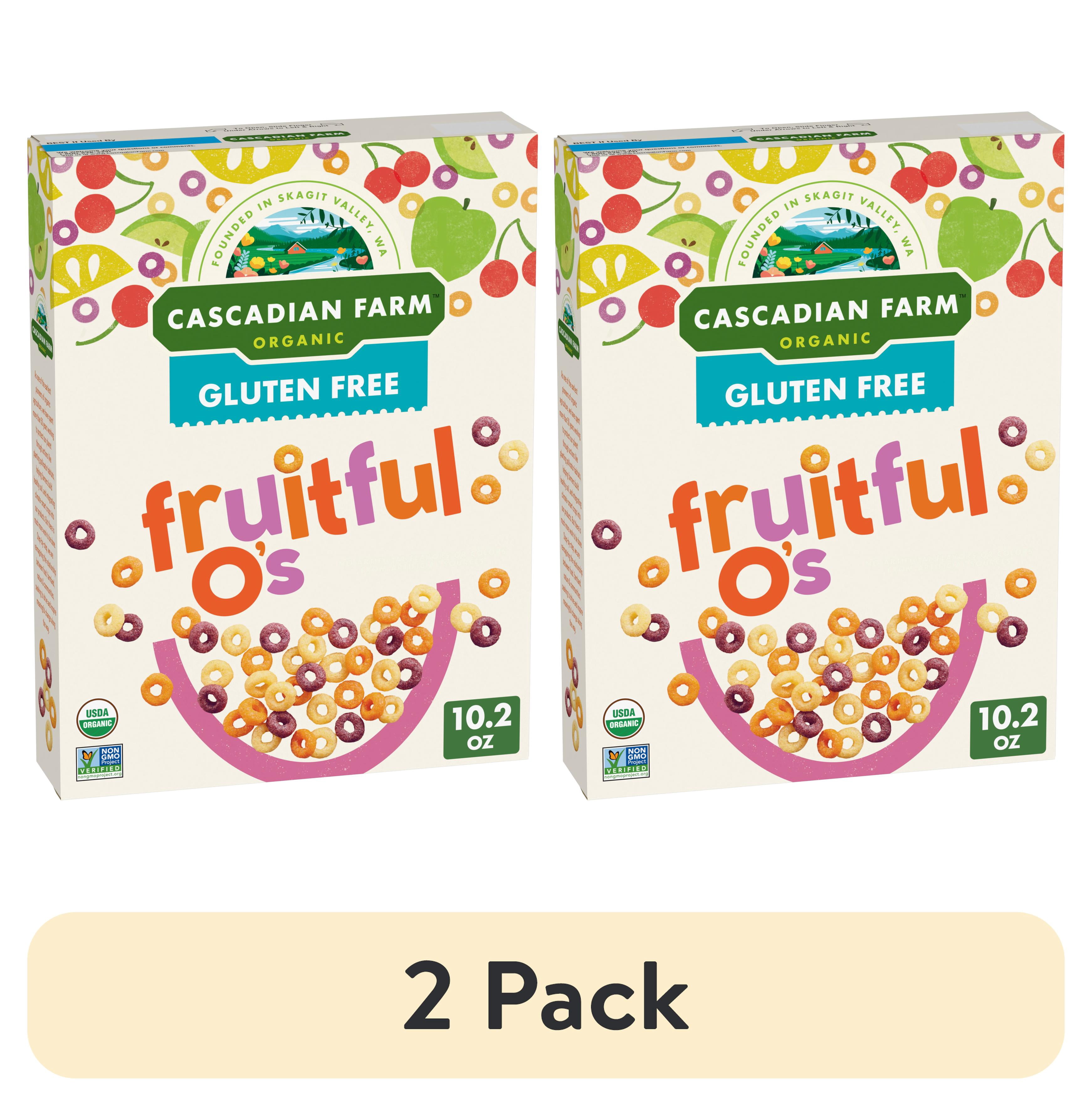 (2 pack) Cascadian Farm Organic Fruitful O's Cereal, Gluten Free, 10.2 oz