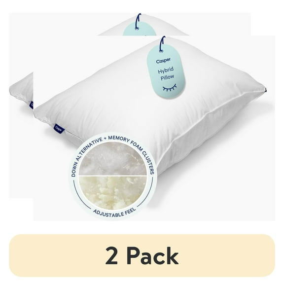 (2 pack) Casper Sleep Essential Adjustable Hybrid Pillow, Standard