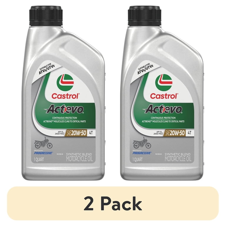 2 pack) Castrol Actevo 4T 20W-50 Part Synthetic Motorcycle Oil, 1