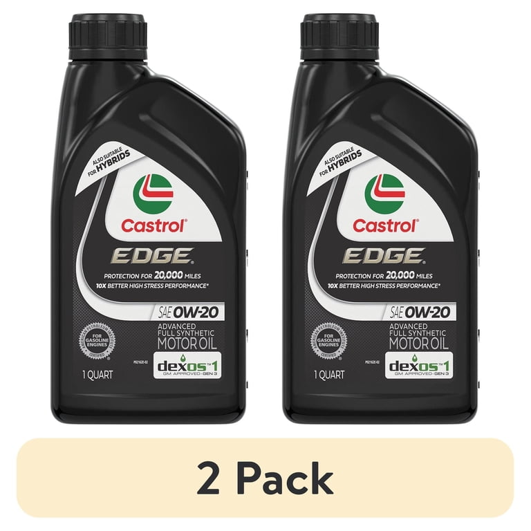 2 pack) Castrol EDGE 0W-20 Advanced Full Synthetic Motor Oil, 1