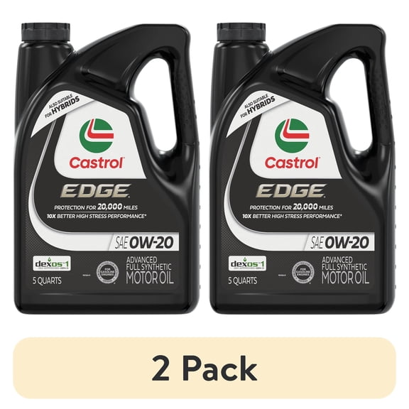 (2 pack) Castrol EDGE 0W-20 Advanced Full Synthetic Motor Oil, 5 Quarts
