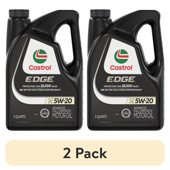 (2 pack) Castrol EDGE 5W-20 Advanced Full Synthetic Motor Oil, 5 Quarts