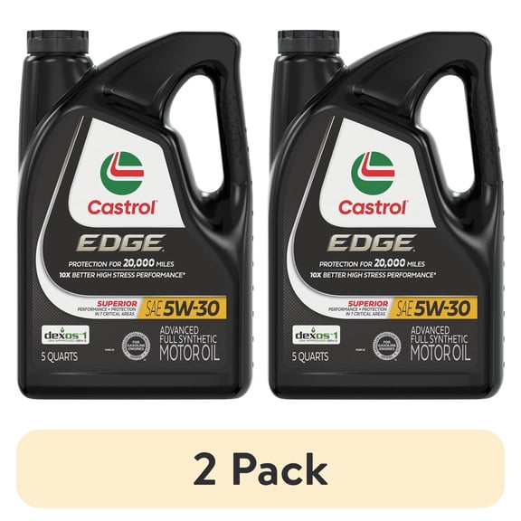 (2 pack) Castrol EDGE 5W-30 Advanced Full Synthetic Motor Oil, 5 Quarts RFID