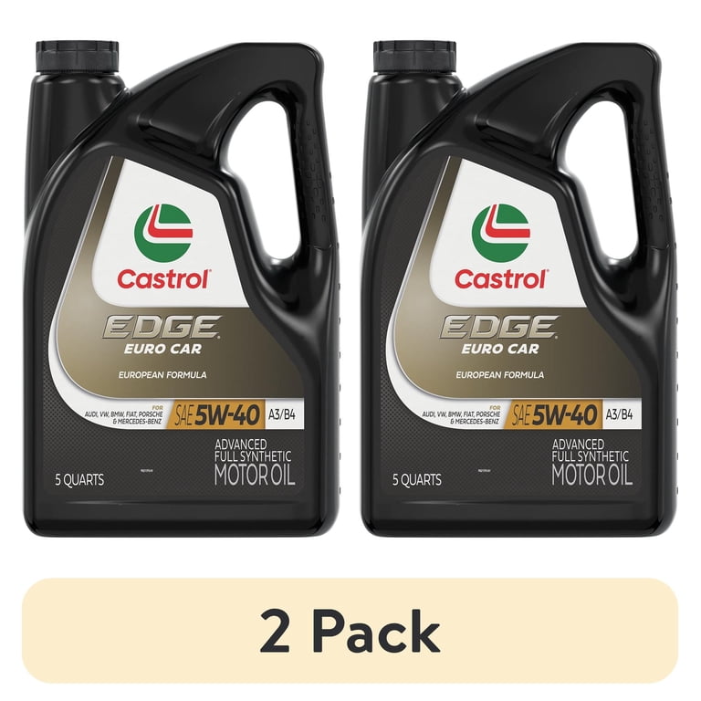 2 pack) Castrol EDGE Euro 5W-40 A3/B4 Advanced Full Synthetic