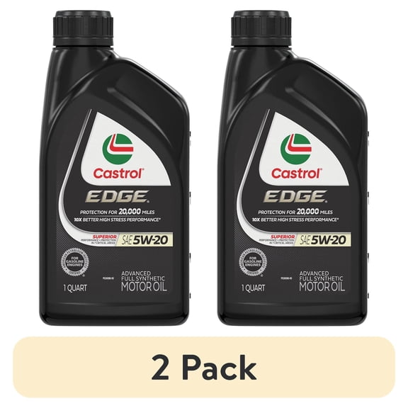 (2 pack) Castrol Edge 5W-20 Advanced Full Synthetic Motor Oil, 1 Quart