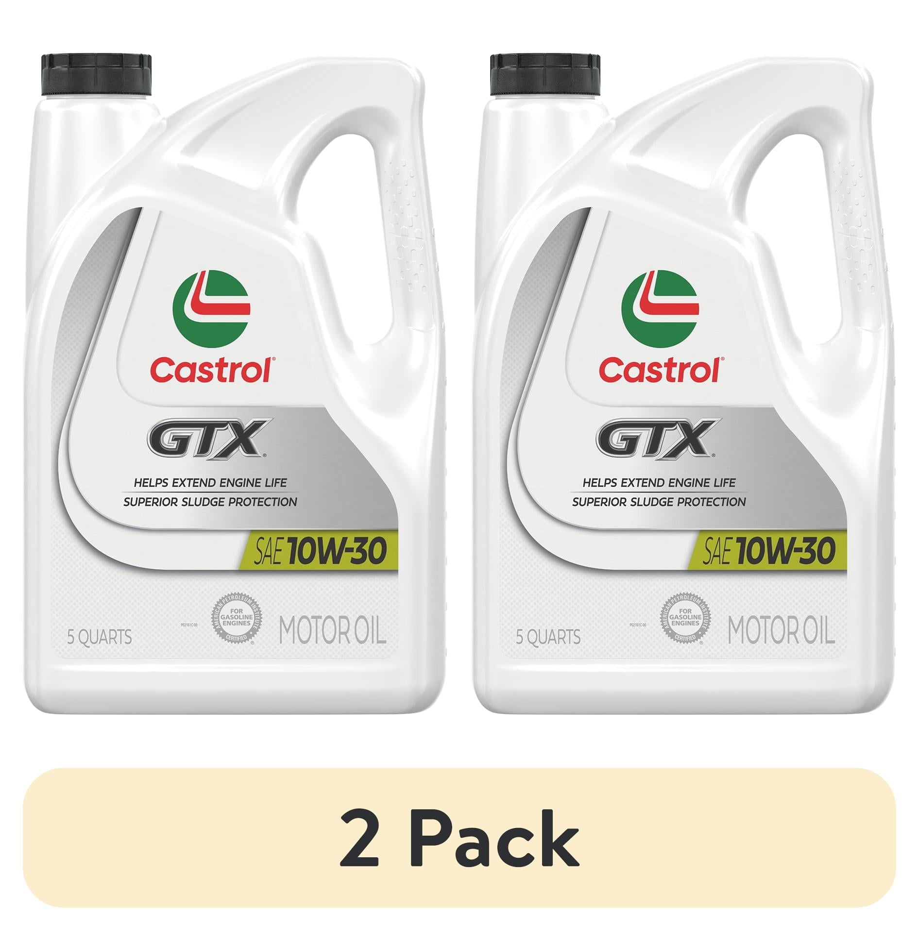 2 pack) Castrol GTX 10W-30 Conventional Motor Oil, 5 Quarts