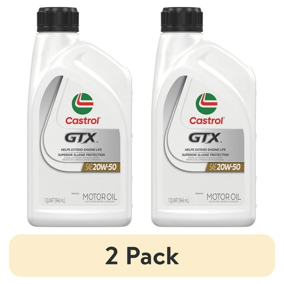 (2 pack) Castrol GTX 20W-50 Conventional Motor Oil, 1 Quart