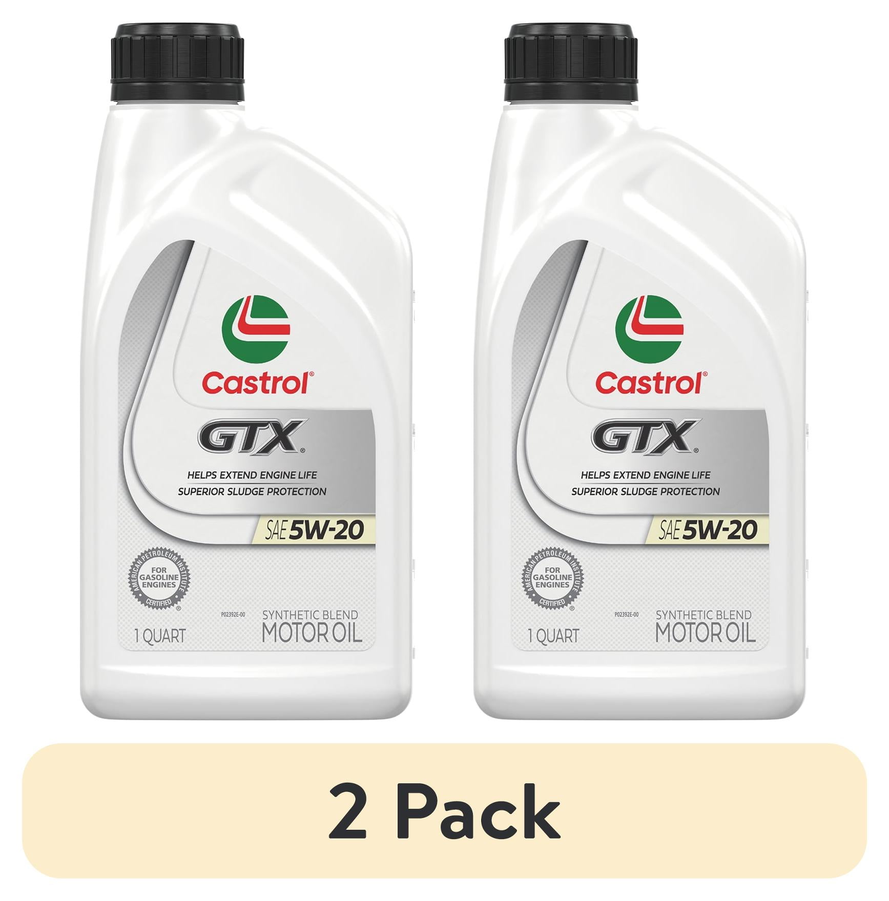 (2 pack) Castrol GTX 5W-20 Synthetic Blend Motor Oil, 1 Quart