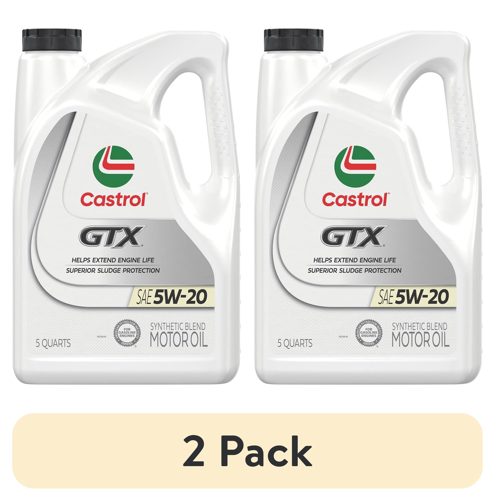 2 pack) Castrol GTX 5W-20 Synthetic Blend Motor Oil, 5 Quarts