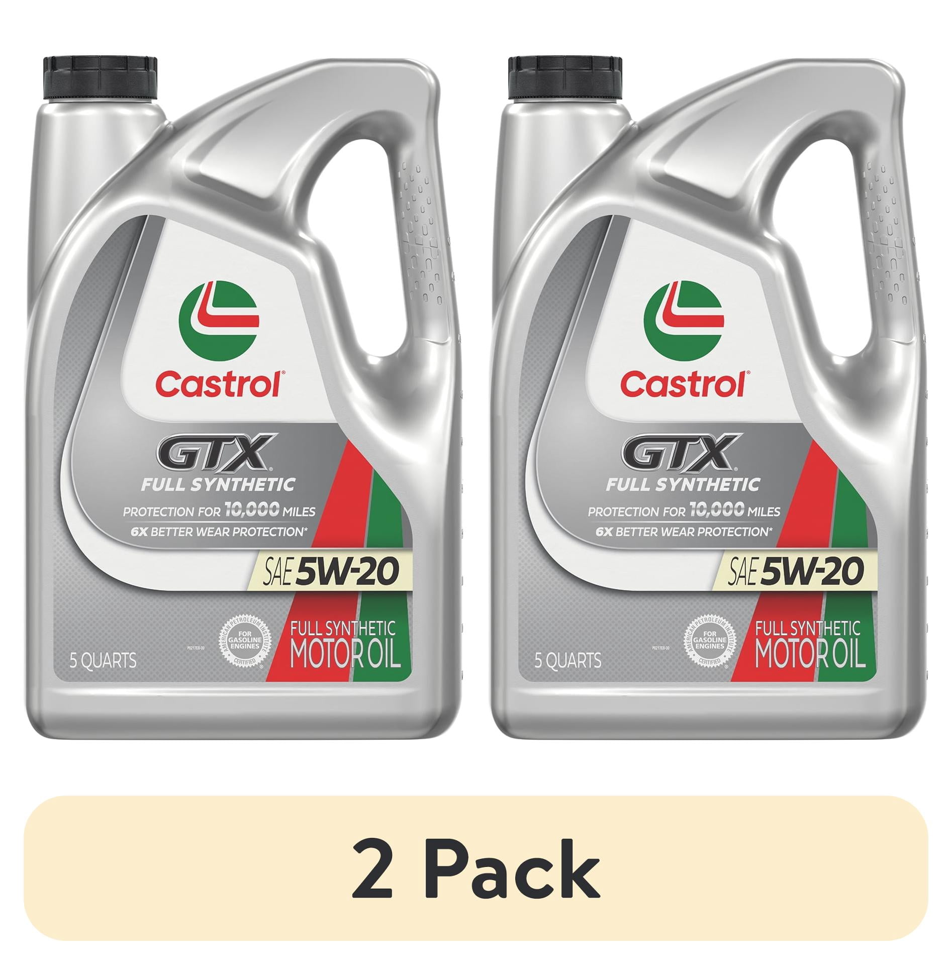 (2 pack) Castrol GTX Full Synthetic 5W-20 Motor Oil, 5 Quarts