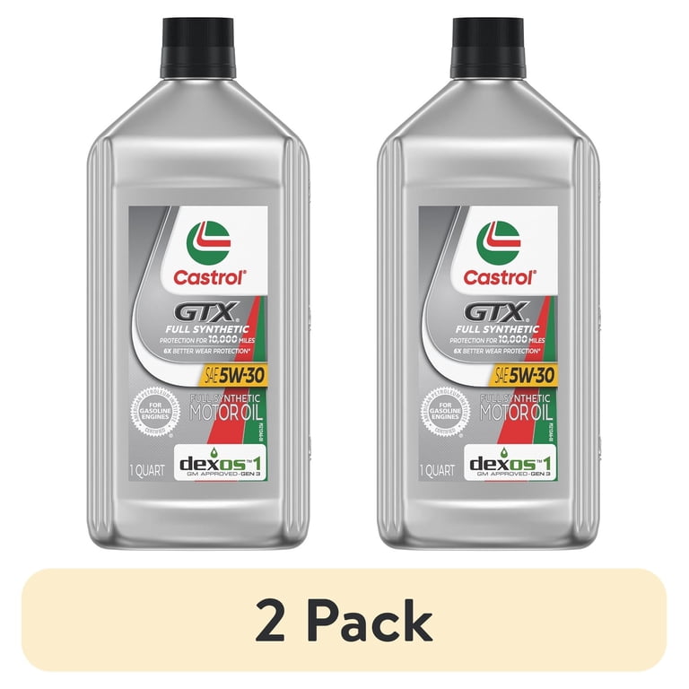 2 pack) Castrol GTX Full Synthetic 5W-30 Motor Oil, 1 Quart