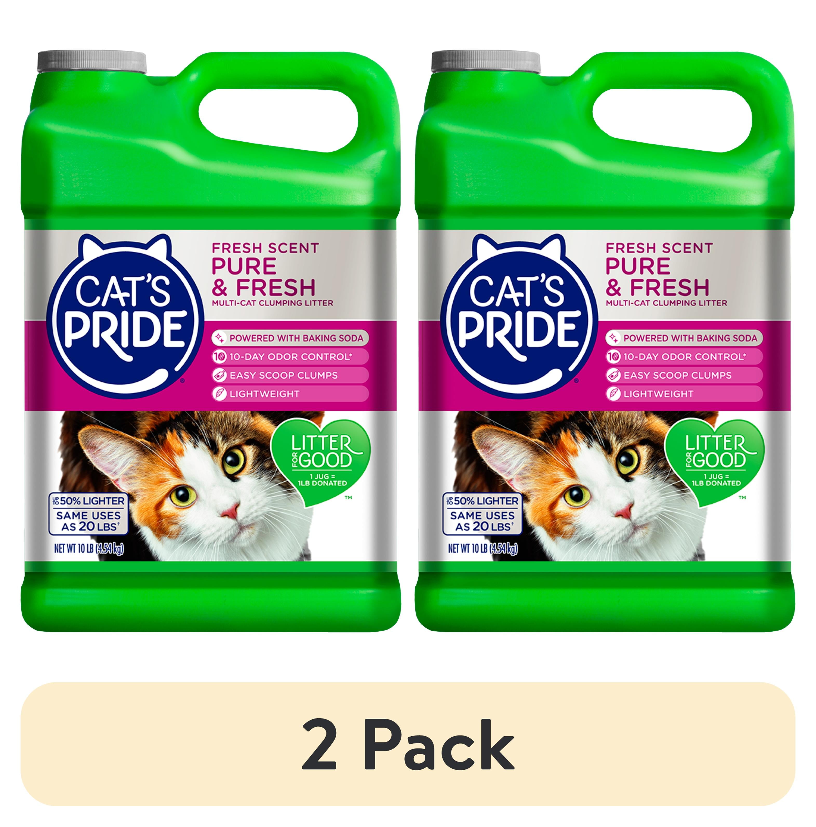 (2 pack) Cat's Pride Pure & Fresh Scented Multi-Cat Clumping Cat Litter, 10 lb Jug