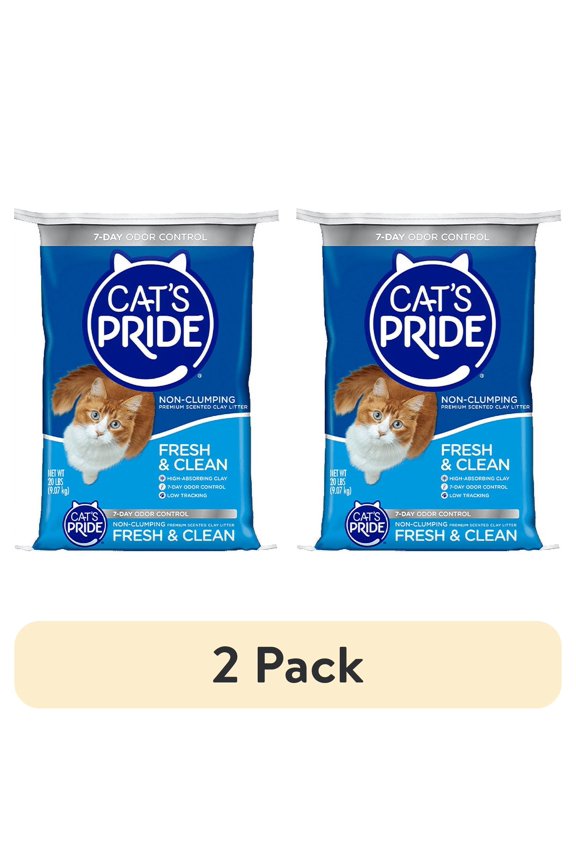 (2 pack) Cat's Pride Fresh & Clean Scented Non-Clumping Cat Litter, 20-Pound Bag
