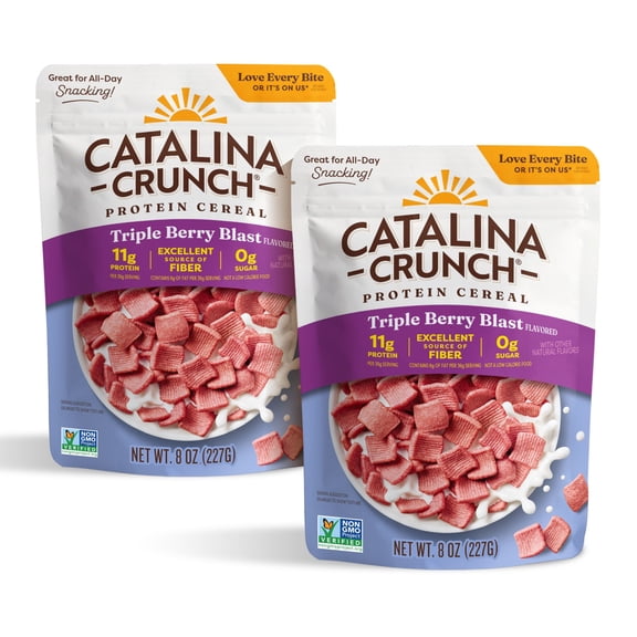 (2 pack) Catalina Crunch Protein Cereal Triple Berry Blast, 8 oz
