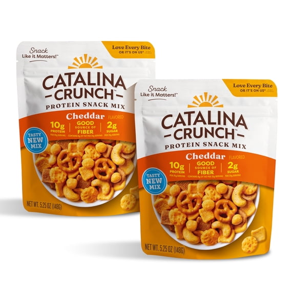 (2 pack) Catalina Crunch Protein Snack Mix, Cheddar, 5.25 oz
