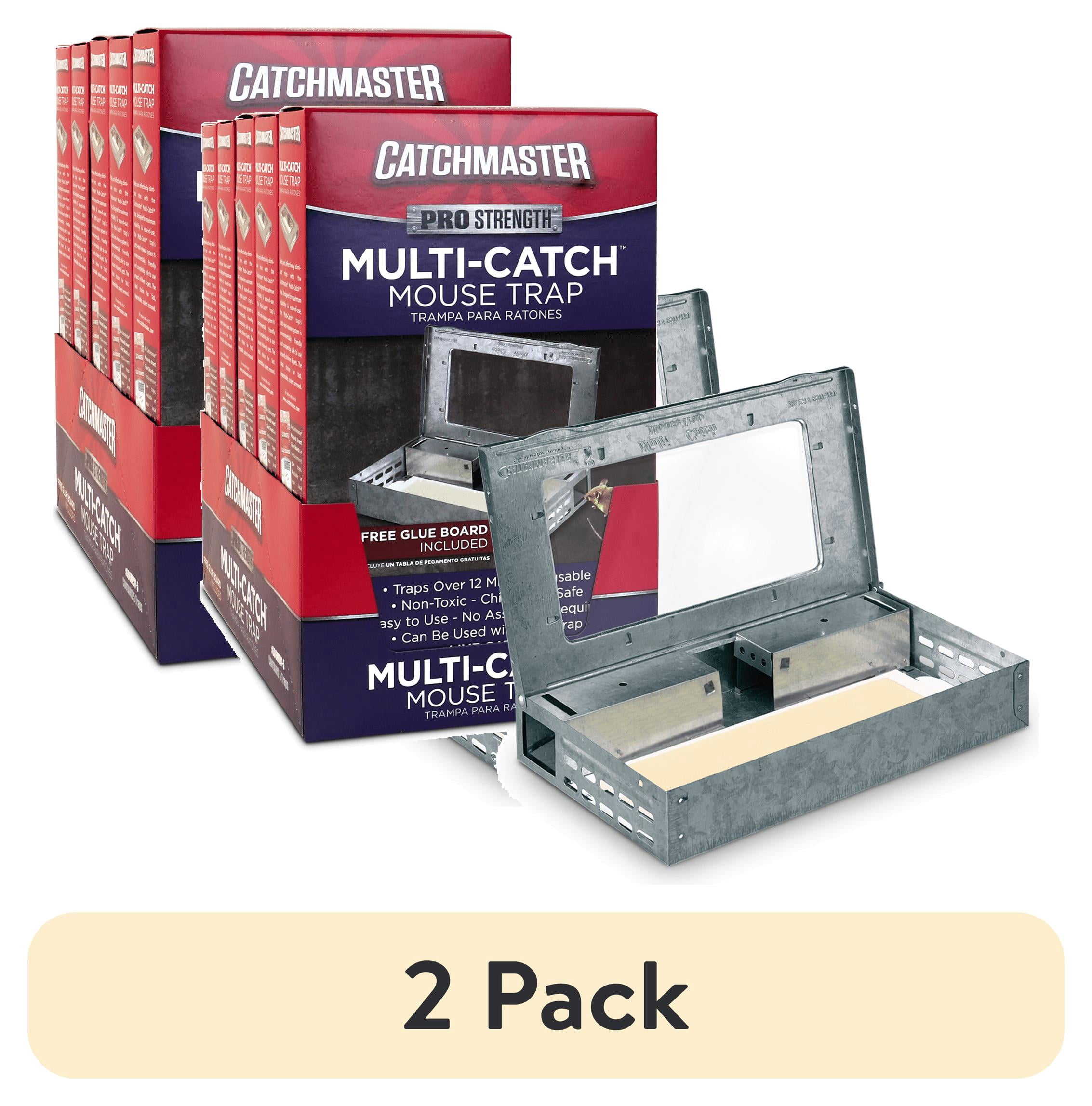 (2 pack) Catchmaster Reusable Solid Pro Series Multi-Catch Mouse Trap - Free Glue Board Included