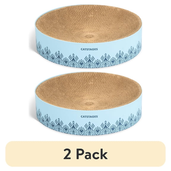 (2 pack) Catstages Scratch & Snuggle Cat Scratcher Bowl Blue